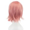 12 Inches Unisex Short Cosplay Hair Party BOB Wig with Bangs Halloween Costume Wigs (Pink)