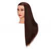 Mannequin Head 26"-28" Synthetic Fiber Training Head Braiding Head Hair Styling Manikin Cosmetology Doll Head Hairdresser Training Model for Cutting Braiding Practice with Clamp 92022LB0420
