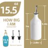 Sweejar Ceramic Olive Oil Dispenser Bottle, Opaque Oil Cruet Protects Oil to Reduce Oxidation, Suitable for Storage Oil, Vinegar, Coffee Syrups & Other Liquids, Pack of 1, 15.5 Fl Oz (Fog Blue)