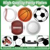 Qyeahkj 100 Pcs Sports Birthday Party Decorations Sports Themed Party Plates And Napkins Basketball Party Supplies Boys Birthday Party Football Tableware Set Baseball Sports Party Favors
