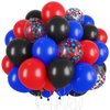 60Pcs Spider Balloons 12 Inch Blue Black Red Balloons Birthday Party Supplies Latex Helium Balloons for Arch Garland Kit Boys Girls Themed Birthday Party Decorations Baby Shower Favors (Black)