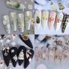 Christmas Nail Stickers, 5D Embossed Snowflake Nail Decals with Rhinestones Snowflake Bell Xmas Tree Winter Nail Design Holiday Nail Art Decoration for Women Girls(4Sheets)