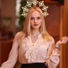 Uonlytech Angel Bridal Gold Halo Headband, Angel Halo Headband Crown Retro Goddess Halo Hair Band Wedding Headpiece for Women Girls Bridal