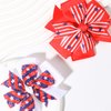 4th of July Bow Hair Clips American Flag Hair Bows Alligator Grosgrain Ribbon Hair Pins Star Red White Patriotic Hair Access for Women Girl Holiday Memorial Day Hair Barrettes 2PCS
