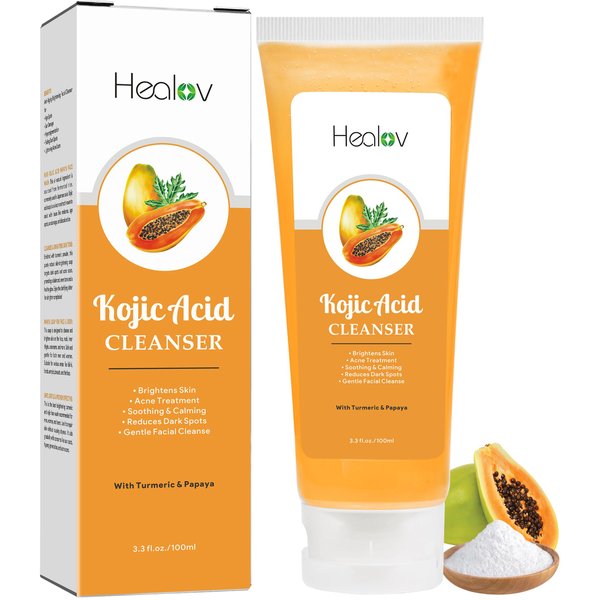 Kojic Acid Soap – Skin Brightening Kojic Papaya Face & Body Wash for Hyperpigmentation – Dark Spot Soap Reduces Acne, Scars, and Enhances Skin Tone – Turmeric Facial Cleanser for Brighter Glowing Skin