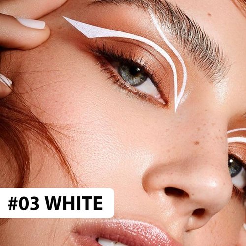 evpct 1Pcs White Waterproof Colored Eyeliner Liquid Eye Liner Set Long Lasiting Ultra-fine Speed Dry Colorful Liquid Eyeliner