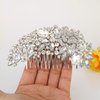 EVER FAITH Silver-Tone Austrian Crystal Bridal Rose Flower Hair Comb Clear