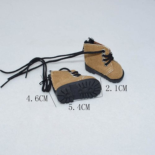niannyyhouse 20cm Plush Doll Leather Shoes Length 5.4cm 8in Doll Accessories (Black-2)