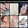 Cludoo 25000Pcs Silver Clear Rhinestones with b7000 Rhinestones Glue for Crafts, Flatback Gems Crystal Rhinestones Kit with Tweezer Picker Pens for Clothes Fabric Shoes, Tumblers,Jewelry Making
