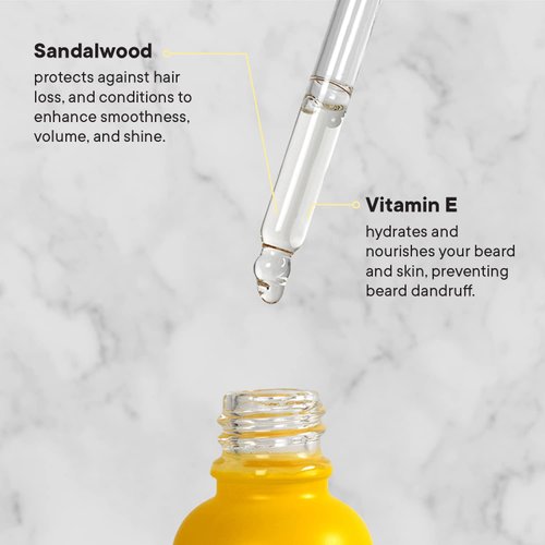 Tooletries - The Viking - Scented Beard & Hair Oil for Men with Sandalwood & Vitamin E - Conditions and Hydrates for Smooth Feel, Prevents Dandruff - Made in Australia - 1fl oz