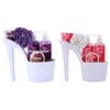 Draizee Heel Spa Basket For Women - 10 Pcs Cherry, Lavender Scent Scented Spa Bath Essentials w/ Spa Baskets for Women Shower Gel, Bubble Bath, Body Butter & Lotion, Soft Bath Puff