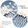 Latious Flower Bride Wedding Hair Comb Leaf Bridal Side Comb Sparkly Crystal Hair Piece Pearl Hair Accessorie for Women and Girls (Silver)