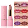 Easilydays Diamond Glitter Lipstick Shimmer Nude Pink Red Pruple Lipstick Long Lasting, High Impact Red Metallic Matte Lipstick Waterproof Non-Sticky Lip Gloss Lip Color Lip Stick Makeup for Women, 05