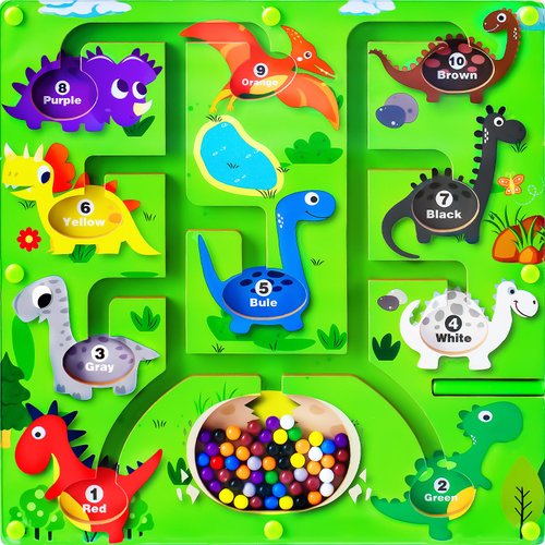 Simente Magnetic Color and Number Maze,Montessori Toys for 3 4 5 Year Old Boys Girls,Wooden Puzzle Activity Board,Gifts for Preschool Sensory Activities for Toddlers