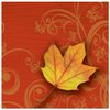 Creative Converting 656343 18 Count Beverage Napkins, Autumn Gust, Brick/Yellow/Orange