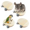 Hamiledyi 4 Pcs Natural Wood Hamster Stand Platform Rat Activity Playground Chinchilla Cage Accessories with Stainless Steel Washers for Bird, Parrot, Mouse, Gerbil and Dwarf