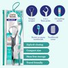 GuruNanda Travel-Friendly Oral Care Kit- 1 Butter on Gums Toothbrush, 1 Tongue Scraper, 4 Dual-Action Floss Picks, 1 Coconut & Mint Oil Pulling Sachet
