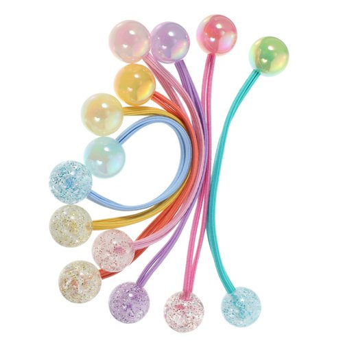 14 Pcs Double Ball Hair Ties for Girl Ball Hair Ropes Hair Tie for Little Girl Elastic Hair Ties Girl Ball Hair Rope Girl Elastic Hair Tie Girl Elastic Ponytail Holder