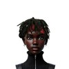 Braided Wig with Red Headband comes with three Hair Rings Silver Hip-Hop Sporty for Costume Black Wig Cap Unisex Dreadlock Wig