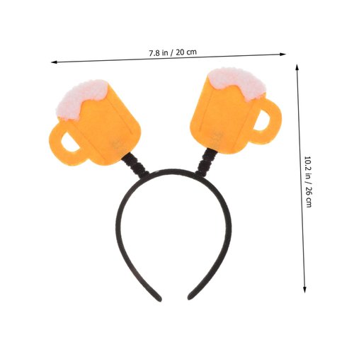 COOLHIYA 2 Pcs Beer Headband Tiki Bar Decorations Non- Slip Headband Cool Hair Make up Hair Headbands Spring Decor Beer Hair Band Headpiece Beer Hats Tiara Beer Mug