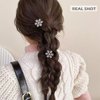 Christmas Snowflake Hair Clips, 4 Pcs Rhinestone Barrettes, Flocking Alligator Clips, Holiday Gift Set