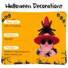 wonuu Car Dashboard Decorations Spiders Witch Rubber Ducks for Halloween, Duck for Office Desk Ornament Accessories with Hat, Glasses, Chain, Plush and Plastic Spider, Pink