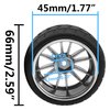 HIRCQOO 4Pcs 2.59in Rubber Tires & 12mm Hex Plastic Wheel Rims Set 14-Spoke w/Foam Compatible with Traxxas Kyosho HPI Tamiya Associated 1/10 RC On-Road Touring Car (Blue)
