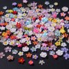 300 Pcs Flower 3D Nail Charms Color Variety Flower Cute Nail Charms Mixed Resin Rhinestones Pearl Gold Silver Balls for Manicure DIY Crafts Accessories