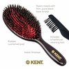 Kent CSMM Classic Shine Medium Oval Cushion Straightening Brush - Natural Black Boar Bristle Hair Brush with Nylon Quills - Shine Hair Brush and Scalp Scrubber for Shoulder to Mid Length Hair