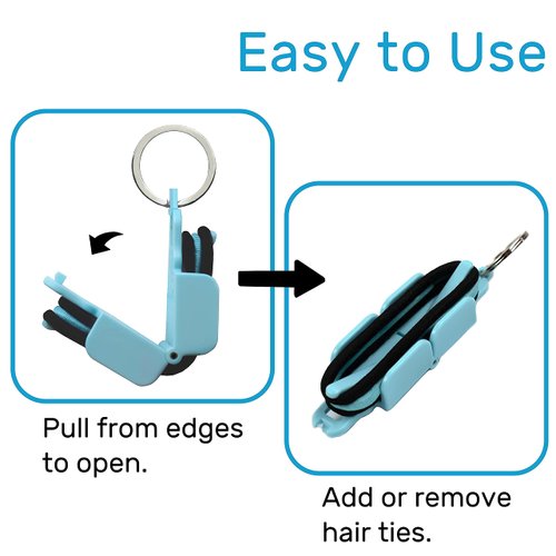 Hair Tie Hub Portable Hair Tie Holder: Stylish Hair Tie Organizer with 3 Bonus Hair Ties (Light Pink)