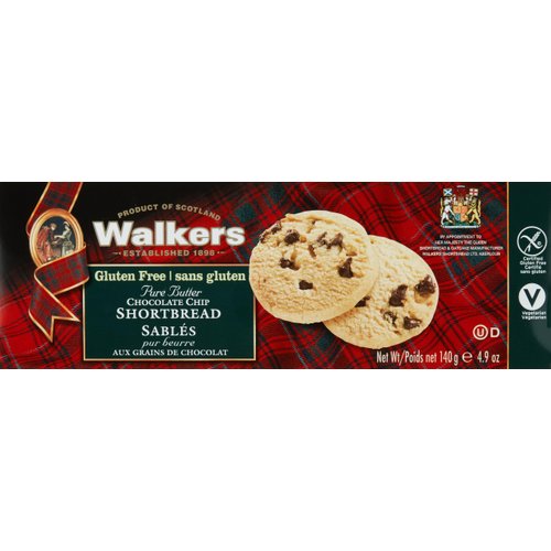 Walker's Shortbread Gluten Free Chocolate Chip Cookies, Pure Butter Shortbread Cookies, 4.9 Oz