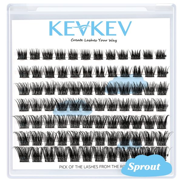 Lash Clusters 84 Pcs Cluster Lashes Eyelash Clusters DIY Cluster Eyelash Extensions Individual Lashes Thin Band & Soft(Sprout,C-8-16mix)