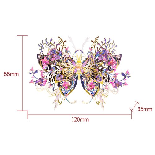 MU 3D Metal Puzzles for Adult Flower and Butterfly B-Nige, Insects Animals Floral Puzzles Metal Model Kits Building,Birthday Gift Brain Teaser DIY Sets Home Decor