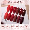 Born Pretty Red Gel Nail Polish Set Dark Burgundy Wine Red Gel Polish Bloody Mary Collection Popular Shimmer Glitter Red Nail Gel Soak Off U v LED Gel Nail Art Design Minicure DIY Christmas Gift