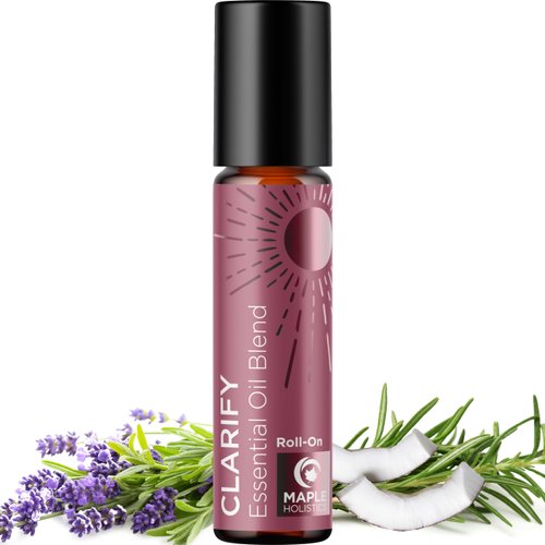 Headache Essential Oil Roll On - Clarify Essential Oil Blend Headache Roll On with Aromatherapy Oils - Peppermint Rosemary and Lavender Roll On Essential Oils for Skin Use Relaxation and Self Care