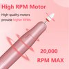 LiQiAMEi Electric Nail Drill, Professional Portable Nail Drill, 12 in 1 Acrylic Nail Drill Kit, USB Power Supply for Acrylic, Gel, Dip Powder, Manicure, Pedicure, Polishing Shape (Pink)