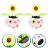 2Pcs Sunflower Solar Dancing Flower Solar Dancing Solar Toys,Solar Powered Swinging Animated Dancer Toy Office Desk Car Decoration for Car,Funny Ornaments Learning and Education