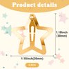 HINZIC 8PCS 1inch Gold Star Hair Clips 30mm Metal Snap Barrettes Non Slip Cute Wedding Festival Halloween Christmas Hair Accessories for Women