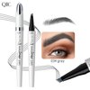 3D Waterproof Microblading Eyebrow Pen,Micro 4 Tip Brow Pen,Long-lasting Natural Eyebrow Magic Pen Microblading Pen Waterproof&Smudge-proof Creates Natural Looking Brows(Gray)