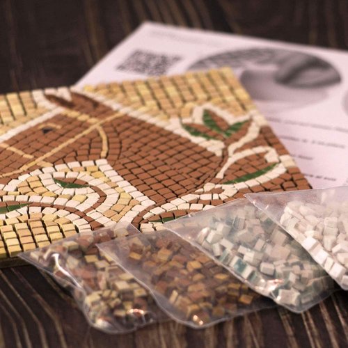 Easy Mosaic Set for All Ages, Build a Real Mosaic, DIY Square 5.9inch (15cm) Eagle