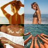 Metallic Temporary Tattoos - 12 Sheets Waterproof Gold Sliver Glitter Body Face Tattoo for Women Teen Girls, Over 200 Flash Fake Festival Jewelry Bling Body Art Tat Stickers