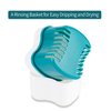 Denture Bath Case with Strainer Basket, Orthodontic Dental Retainer Storage Soak Container Cleaning Soaking Cup, Moth Guard Storage Box Holder for Office|Travel|Household