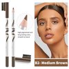 Boobeen 12 Packs Eyebrow Pencils with Soft Brush 2-in-1 Natural Waterproof Eyebrow Pen Long-lasting Brows Makeup, Medium Brown Eye Brow Pencil Set Eye Brow Liners