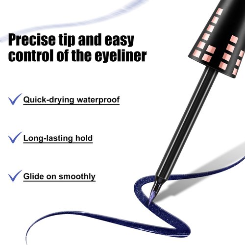 Boobeen Glitter Liquid Eyeliner Colorful, Shimmer Eyeliner Long Lasting Metallic Eyeliner Makeup, Waterproof Eyeliner Pen With Precision Brush Tip, Goes on Smoothly