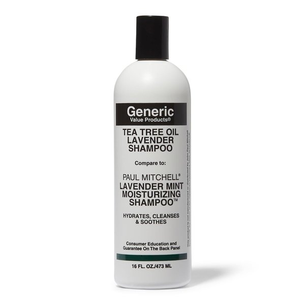 Generic Value Products Shampoo Enriched with Tea Tree Oil, 16 Fl Oz, , Invigorating Lavender Fragrance, Soothes Scalp, Rich Lather