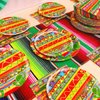 108 Pcs Fiestas Decorations for 36 Guests, Mexican Fiestas Tableware Set Fiestas Dessert Plates Napkins, Mexican Theme Party Supplies for Carnivals Event Birthday Dia De Muertos Festival