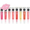 Glam Lux Nicka K Juicy Lip shimmer Lip Gloss Set of 8 & keychain gifts for aunts, women, girls, teens, moms