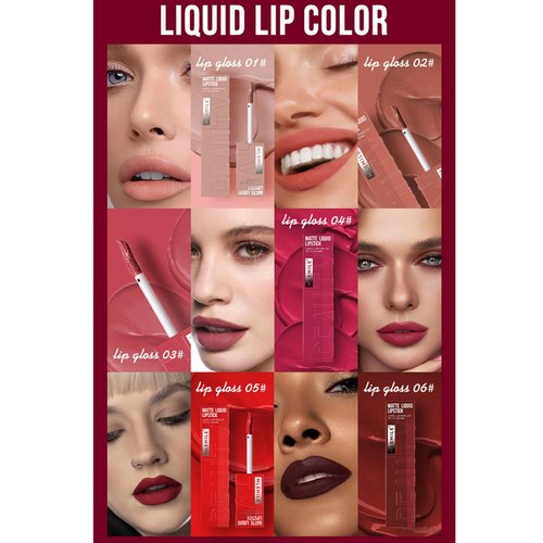 SWETIYOU Matte Liquid Lipstick Makeup Set, 3Pcs Long Lasting Smudge Proof Lip Gloss Set, High Pigmented Velvety Nude Red Lip Stain Lip Makeup Gift Sets for Girls and Women