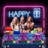 Gupesxu 3Pieces Music Guitar Party Tablecloth,Music Theme Birthday Party Decorations 80s 90s Rectangle Table Cloths Rainbow Neon Glow Table Cover for Birthday Party Supplies,Baby Shower