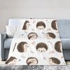 Hedgehog Blanket Cozy Plush Flannel Fleece Cute Animal Throw Blanket for Boys Girls Kids Ultra Soft Lightweight Fuzzy Nursery Blankets Gifts for Bed Couch Sofa 50"x40"